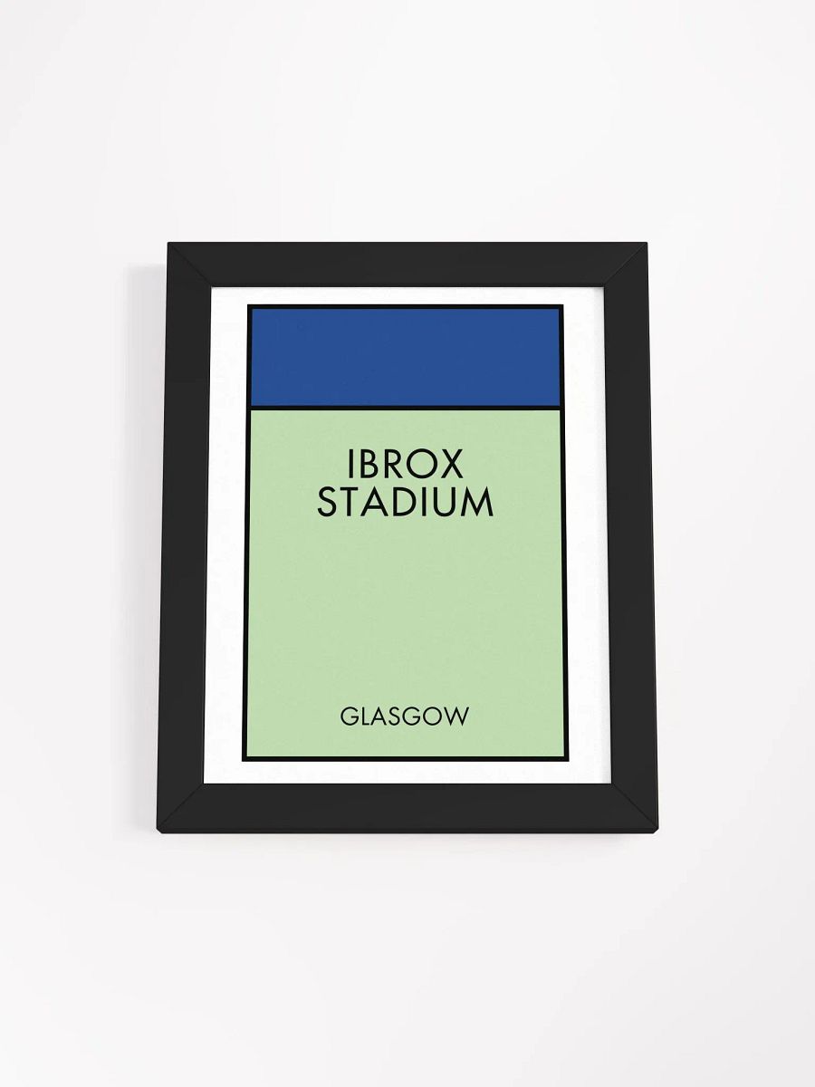 Ibrox Stadium Glasgow Monopoly Title Art Framed Print product image (1)