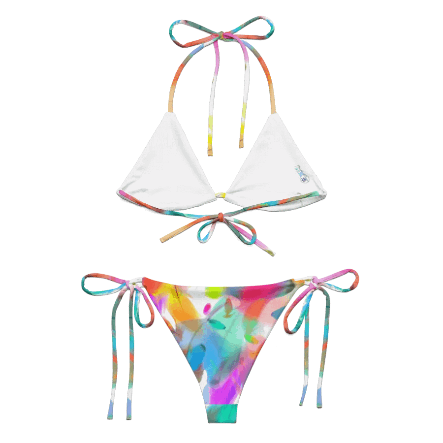 Colorful Feather Pattern Design String Bikini - v1 product image (5)