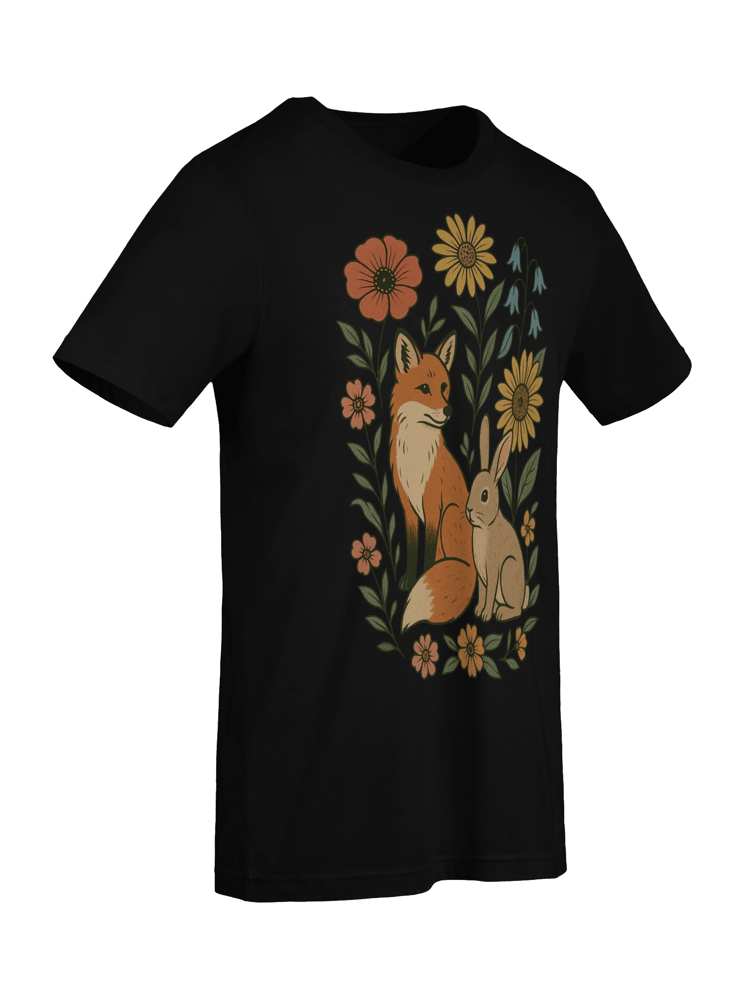 Meadow Friends Fox and Rabbit T-Shirt product image (50)