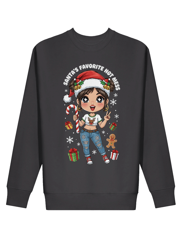 Santa's Favorite Hot Mess Christmas Graphic Sweatshirt product image (1)