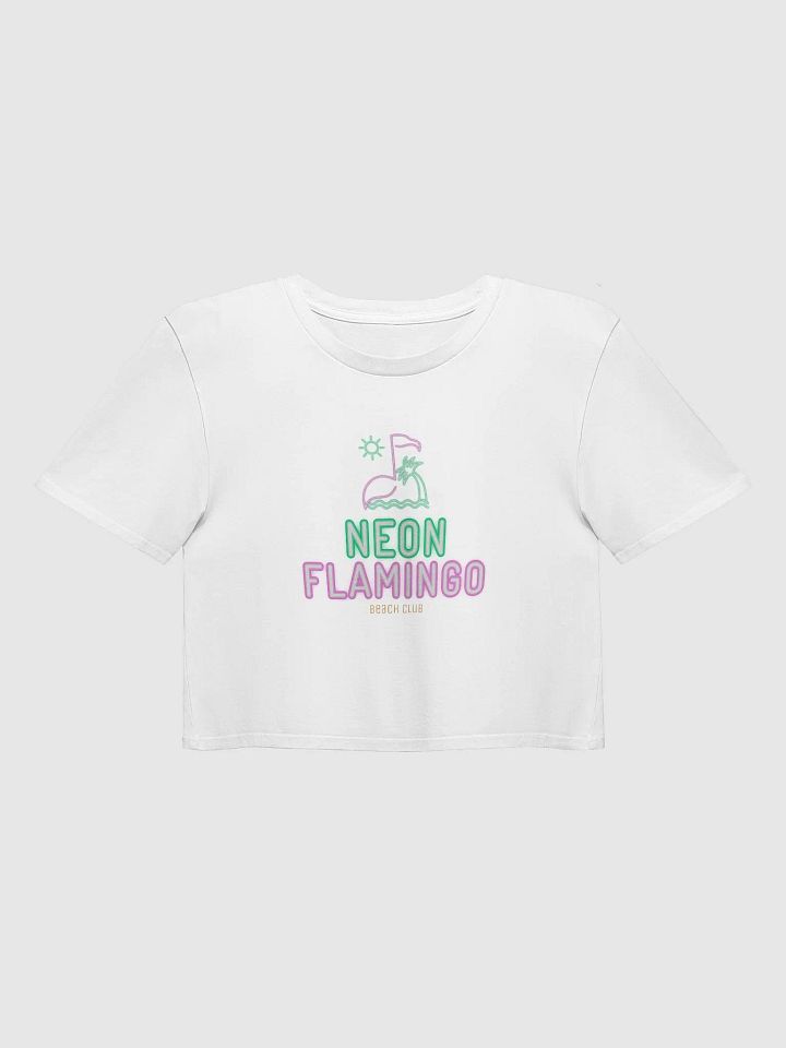 Neon Flamingo Beach Club Cropped T-Shirt product image (17)