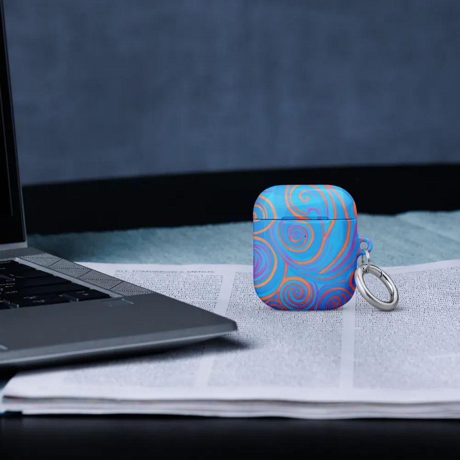 Funky Blue Dreams Liquid Tie-Dye Airpods Case product image (9)
