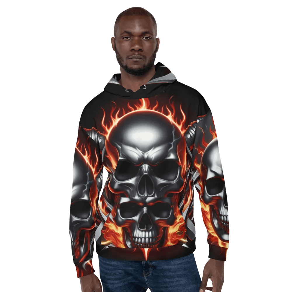 All-Over Printed Clothing - Unisex Skull Hoodie #27 product image (6)