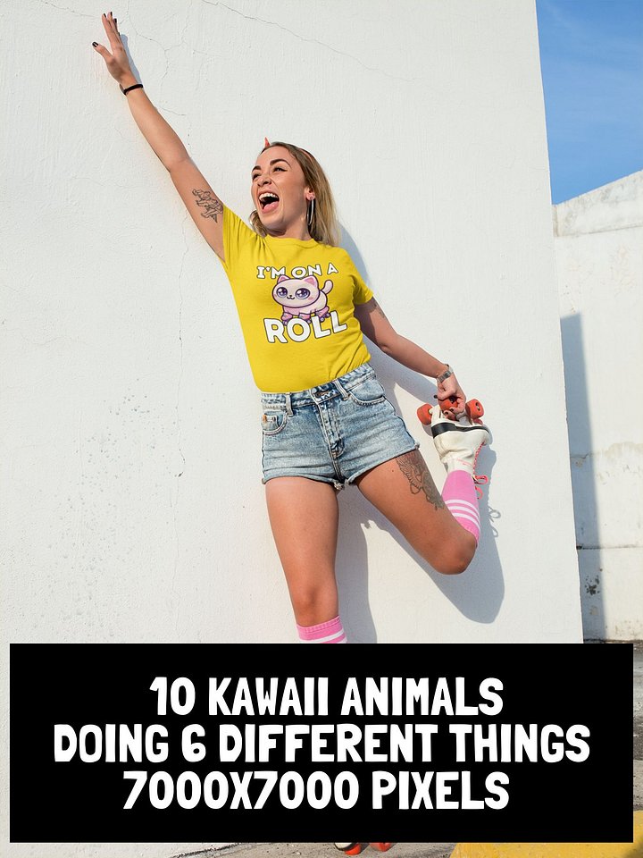 60 Kawaii Animals Doing Things Clipart Set product image (2)