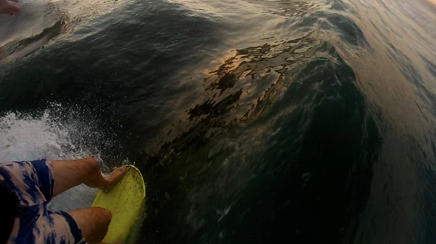 Surfville artist Brad Weare doing what he loves best.