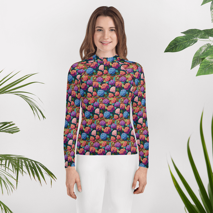 Escape the Ordinary in Vibrant Comfort: All-Over Print Rash Guard product image (2)
