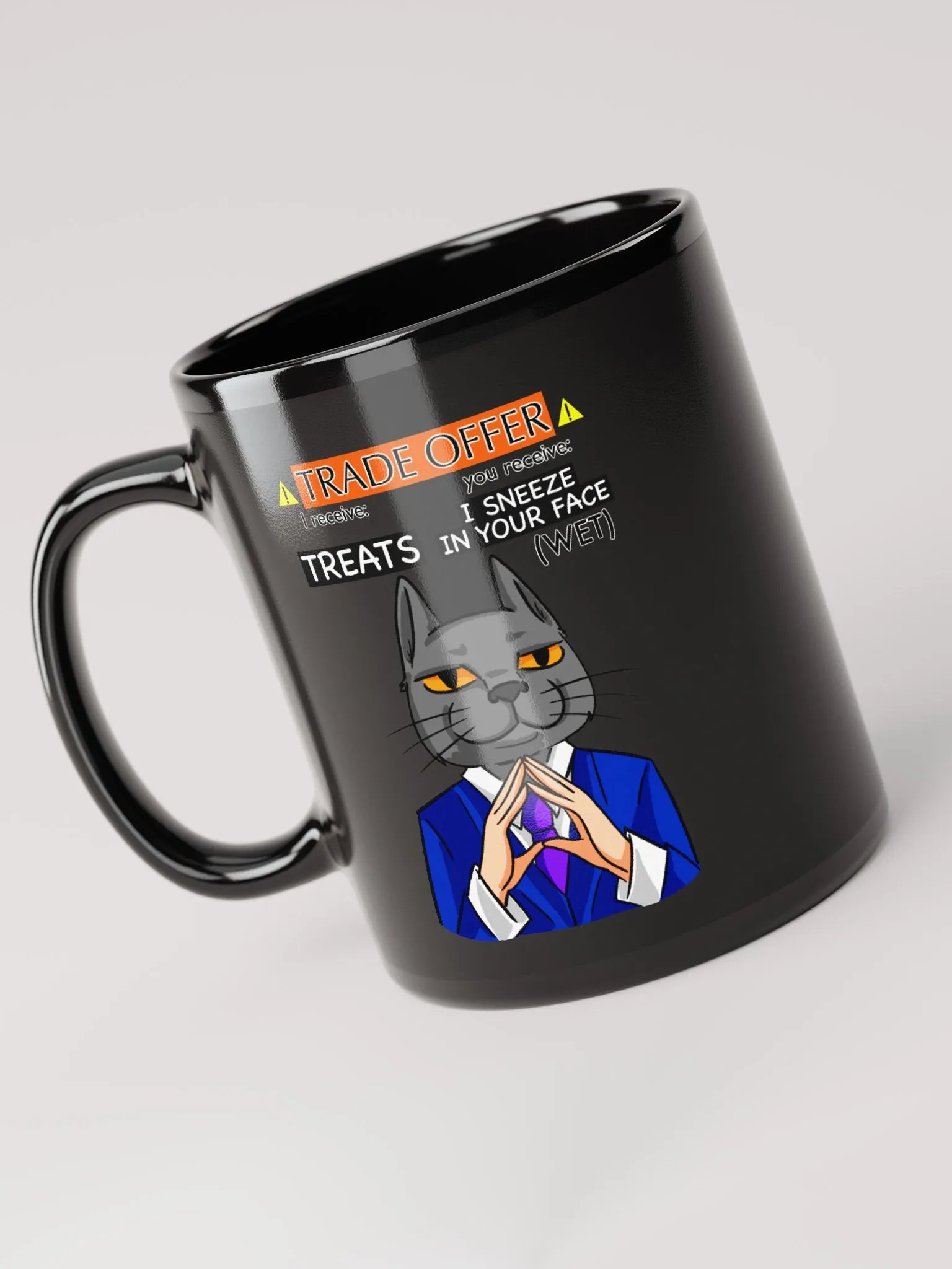 Trade Offer Human-Cat Meme Mug Black product image (3)
