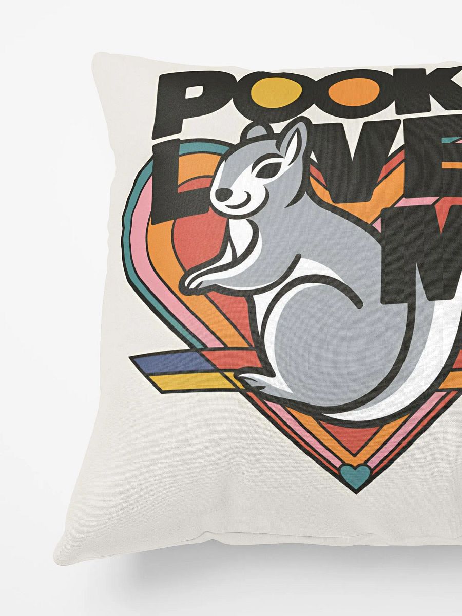Comfy Pillow: Pooky Loves Me, 70s Heart and Bold Font with Pooky in the forefront product image (6)
