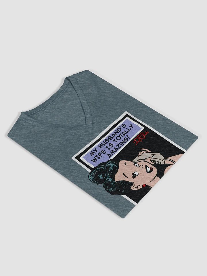 My Husband's Wife is Totally Amazing & A Happy Wife is a Happy Life V-Neck Tee product image (1)