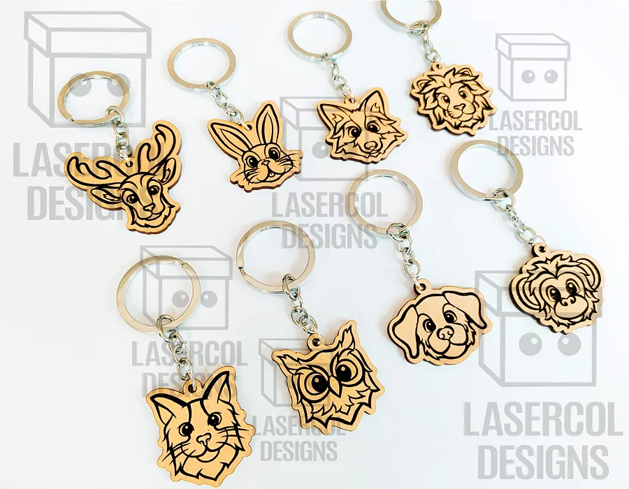 Cute Animal Keychains - Laser Cut Files product image (5)