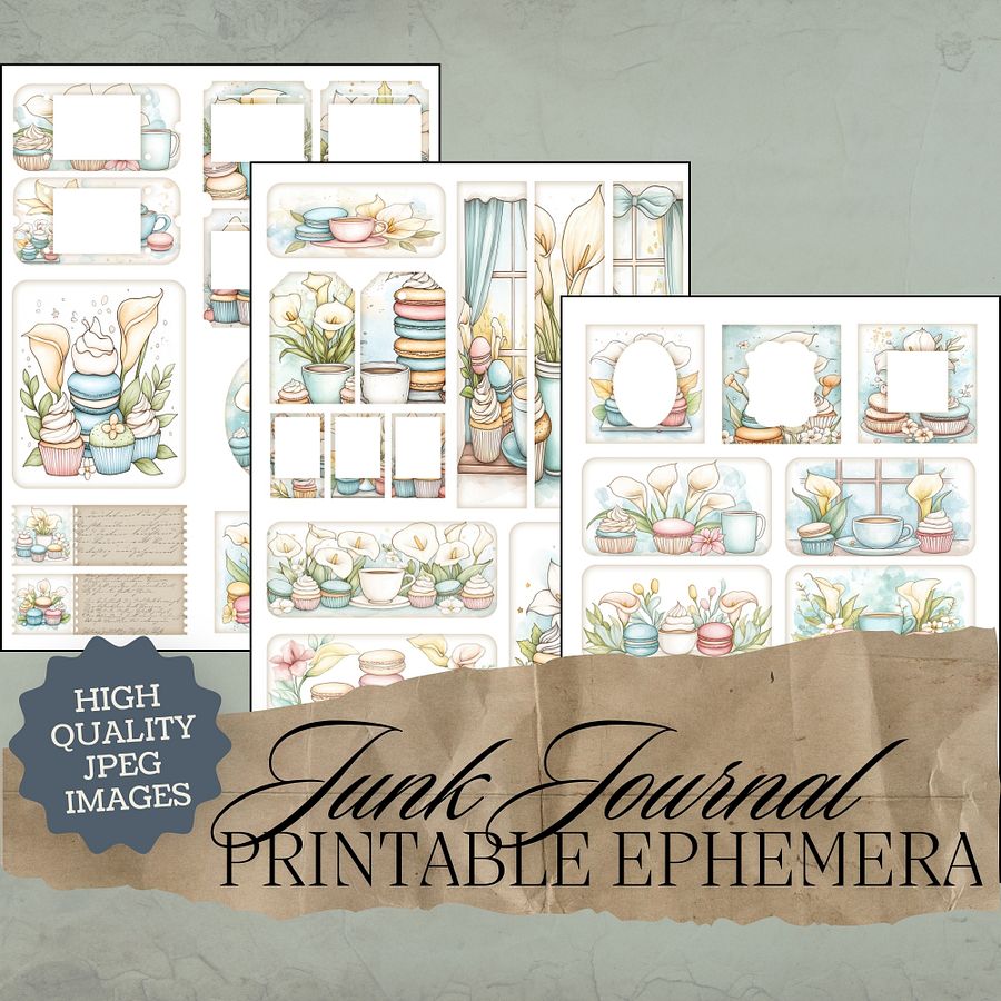 Macaron Lillies - Printable Ephemera Set 1 V6 product image (1)