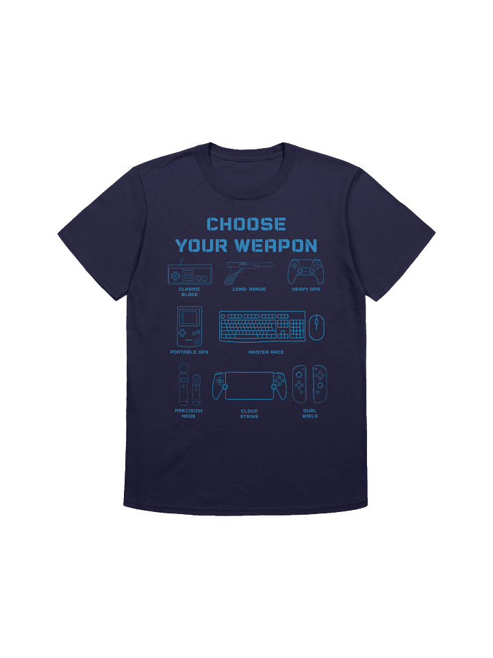 Choose Your Weapon Gaming T-Shirt | Retro Gamer Blueprint Tee product image (1)