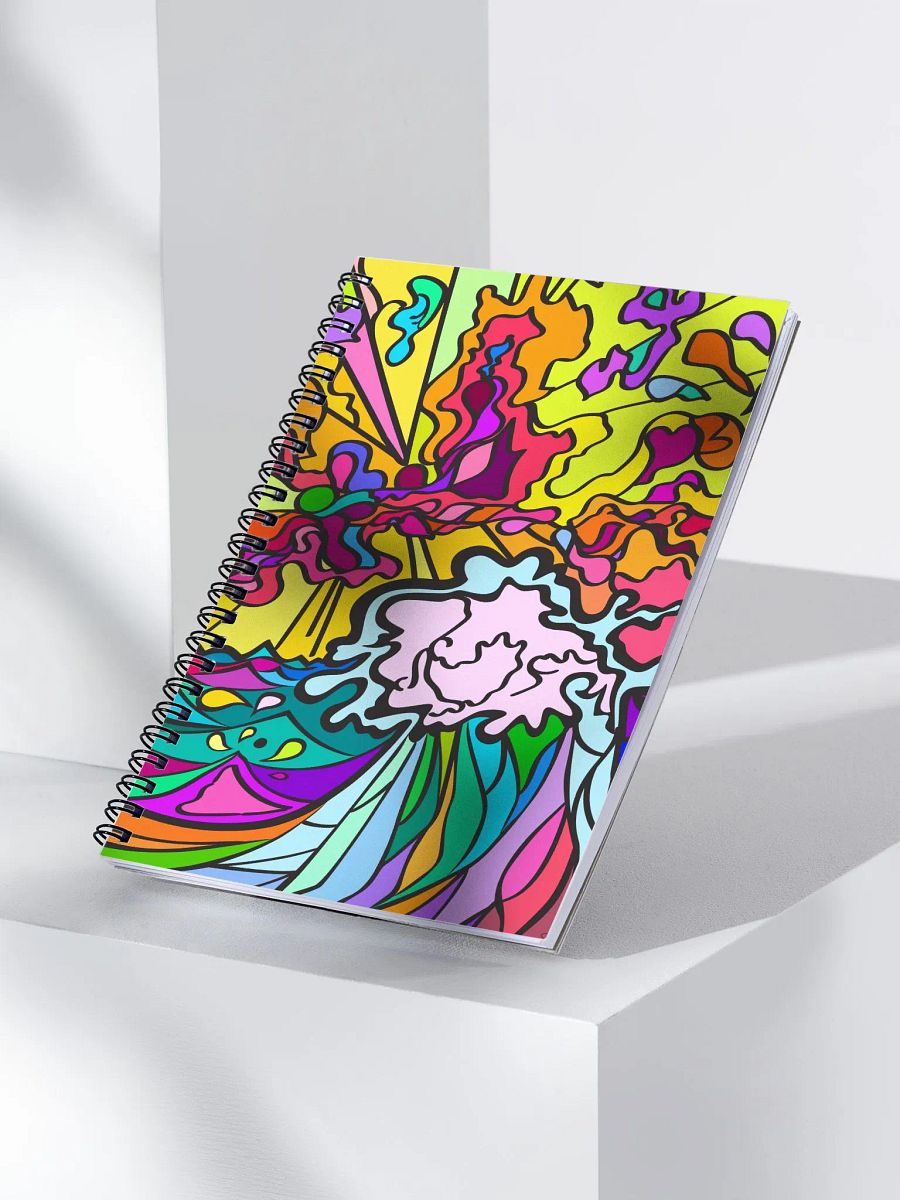 Vibrant Swirls Spiral Notebook – Wave at Sunset product image (3)