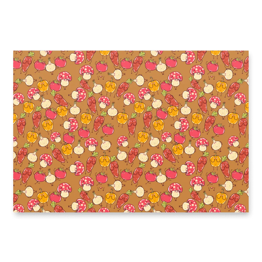 Fun and Cute Vegetable Vegetable Wrapping Paper product image (1)