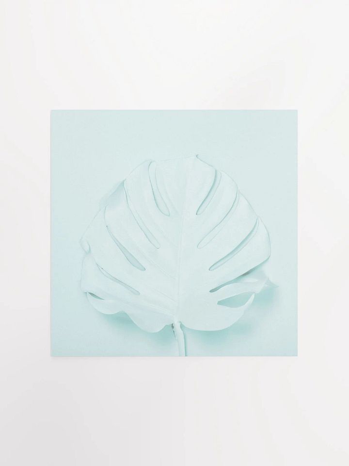Light Blue Monstera Leaf Modern Art Print product image (2)