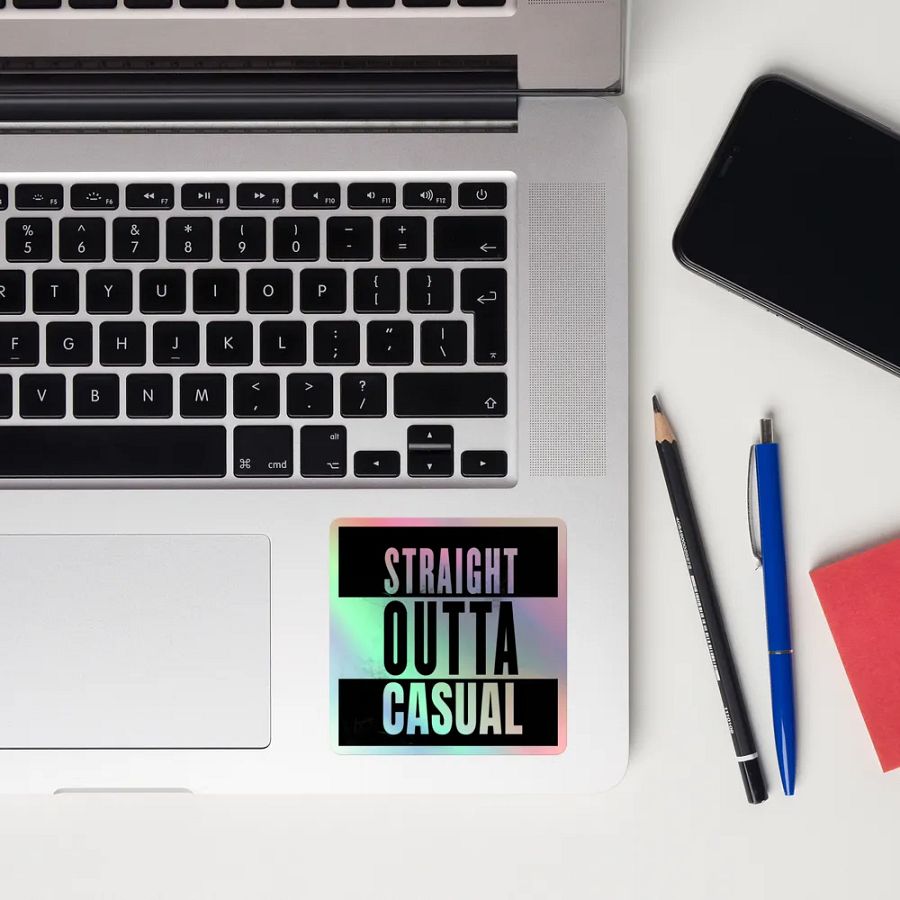 Straight Outta Casual Holographic Sticker Sheet product image (12)