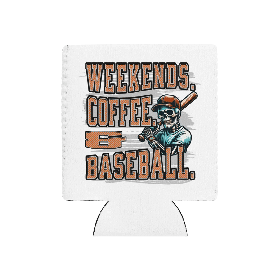 Weekends Coffee And Baseball Skeleton Swing Can Cooler product image (1)