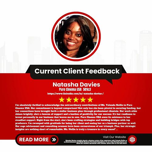 Natasha Davies recently shared a glowing review of her experience with Yolanda Nollie as an Entertainment and Media Business ...