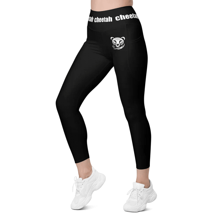 cheetah leggings with pokets black product image (2)