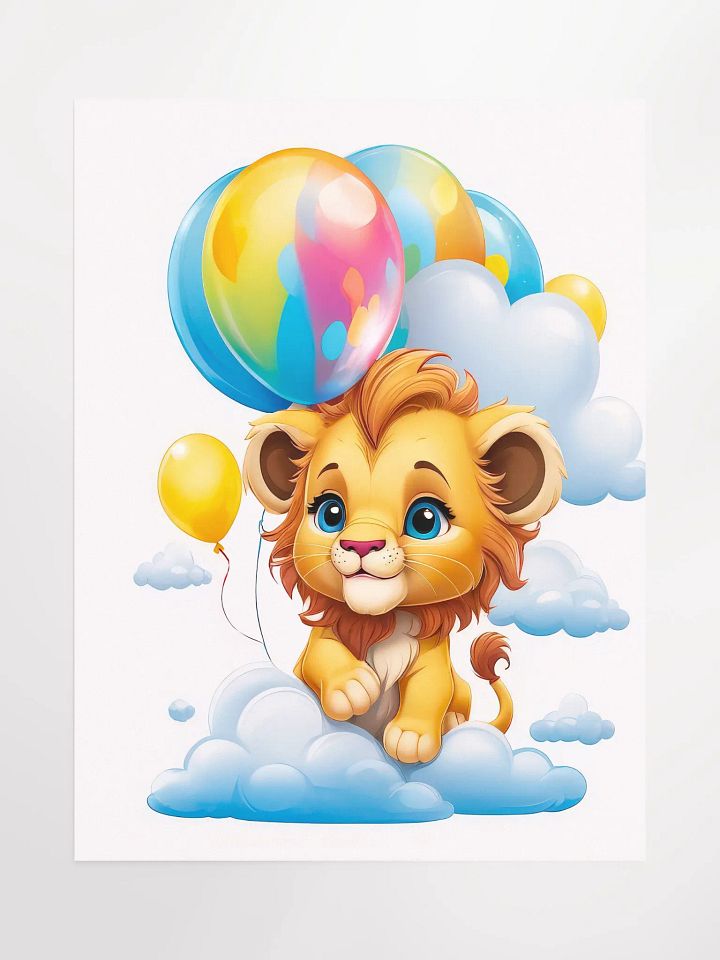 Lion Cub - Poster - Nursery-Kids Room - Medium Size 18x24 Inches product image (1)
