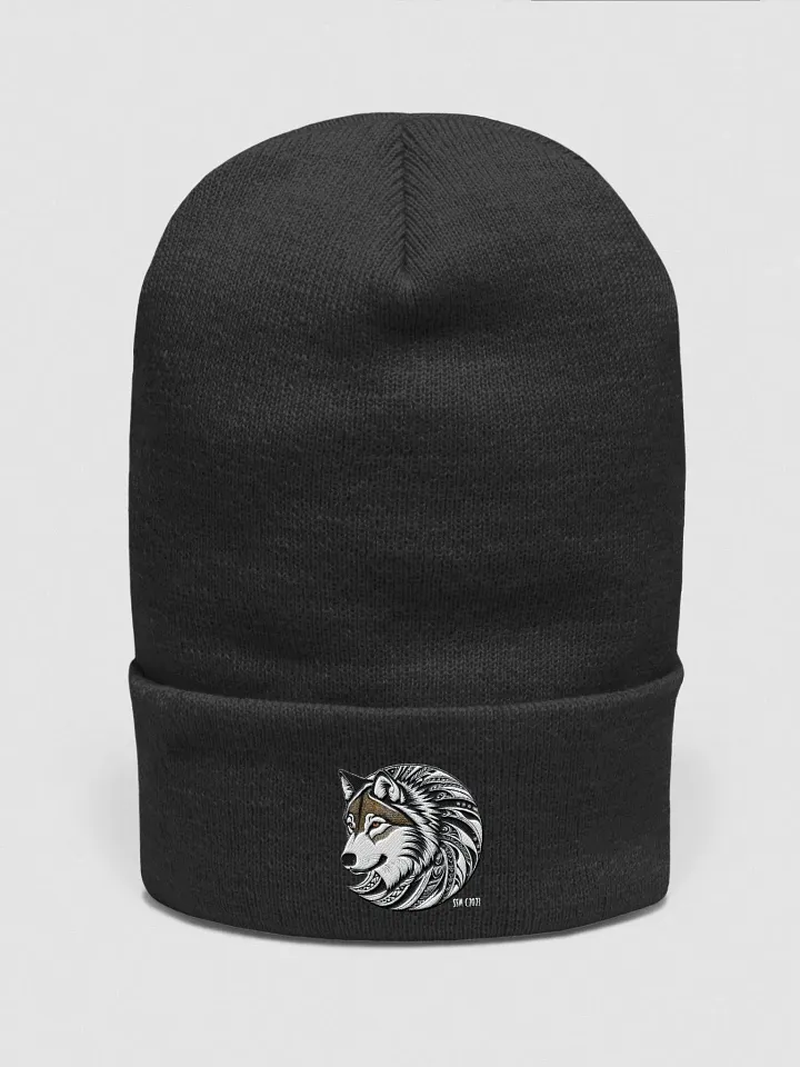 Timber Wolf Embroidered Cuffed Beanie product image (1)