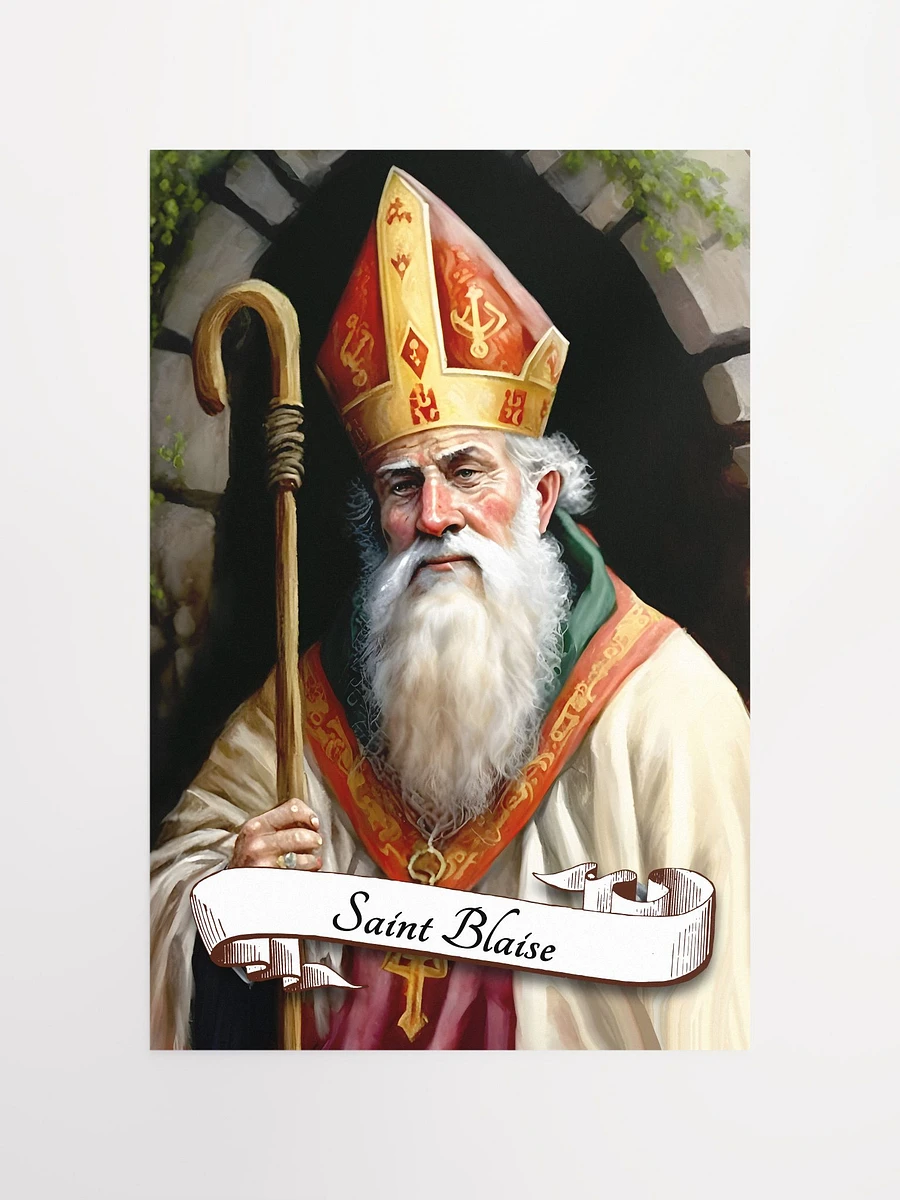 Saint Blaise Patron Saint of Throat Illnesses, Wild Animals, Candle Makers, Wool Combers, Wool Trading, Matte Poster product image (2)