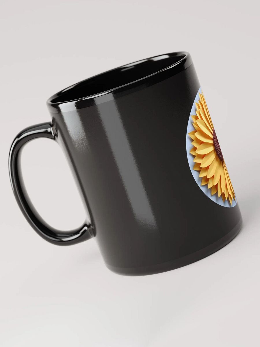 Black coffee Cup With Flower print product image (5)