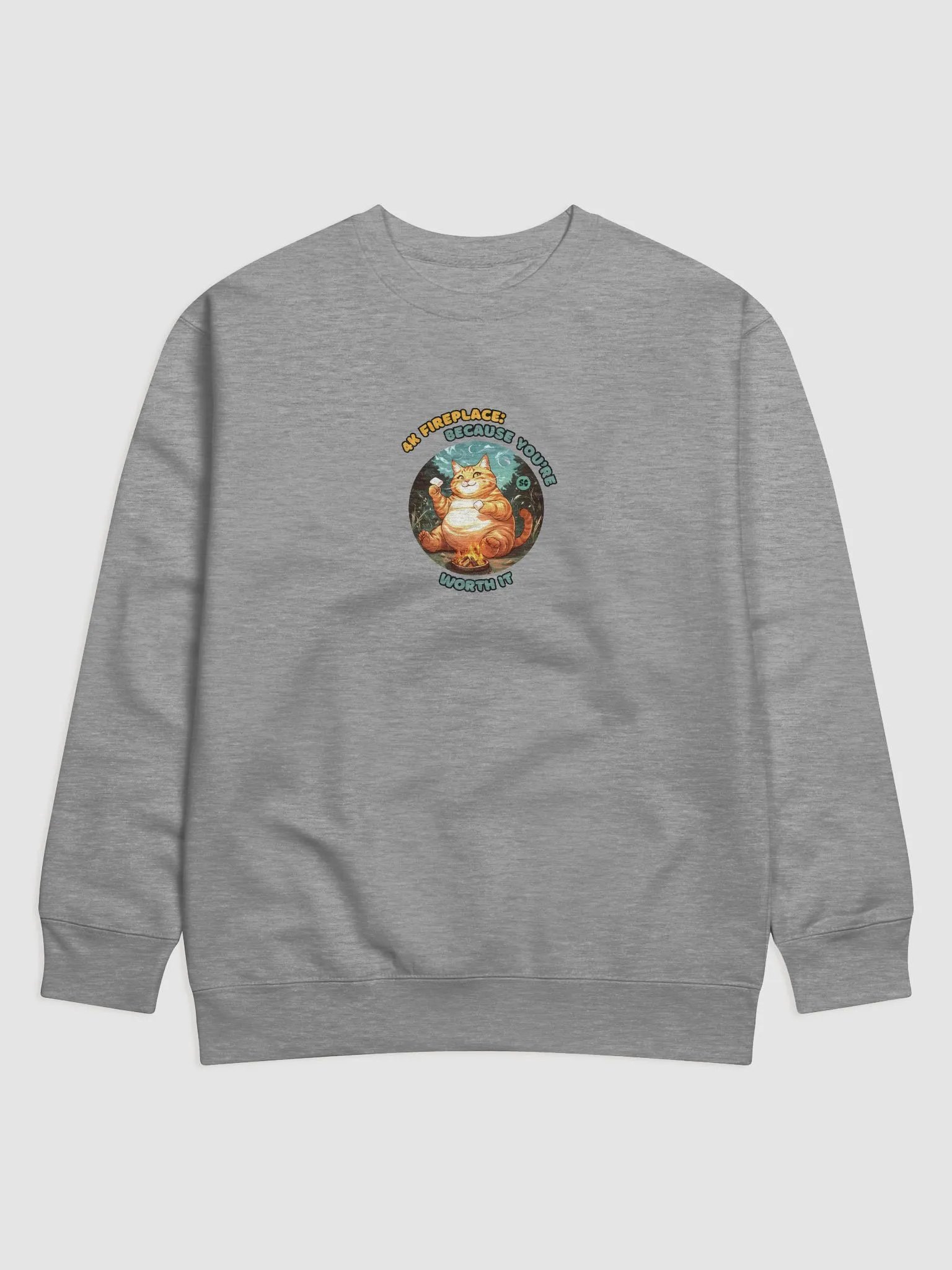 Cozy Cat - 4K Fireplace: Because You're Worth It | Sweatshirt product image (4)