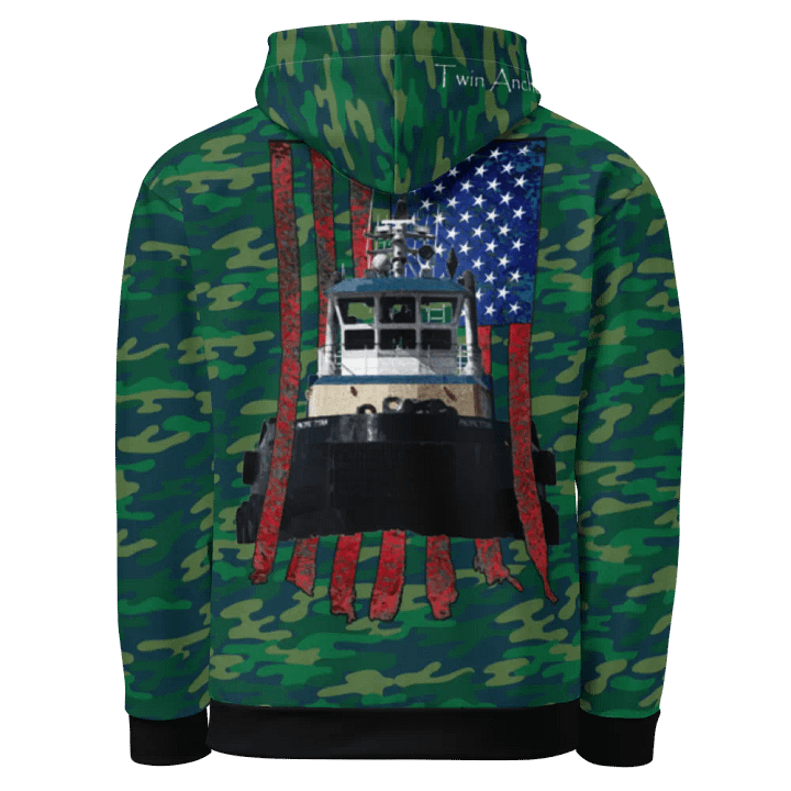 Teal Camouflage Pacific Titan & CE Flage Hoodie product image (1)