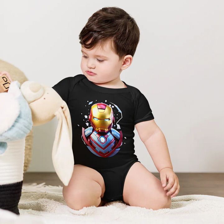 BABY IRONMAN SHORT SLEEVE ONE PIECE product image (1)