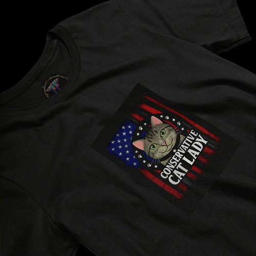 My new design for those of us who are both Conservative and Cat Ladies and proud to be both! I'm starting with this tee, and ...