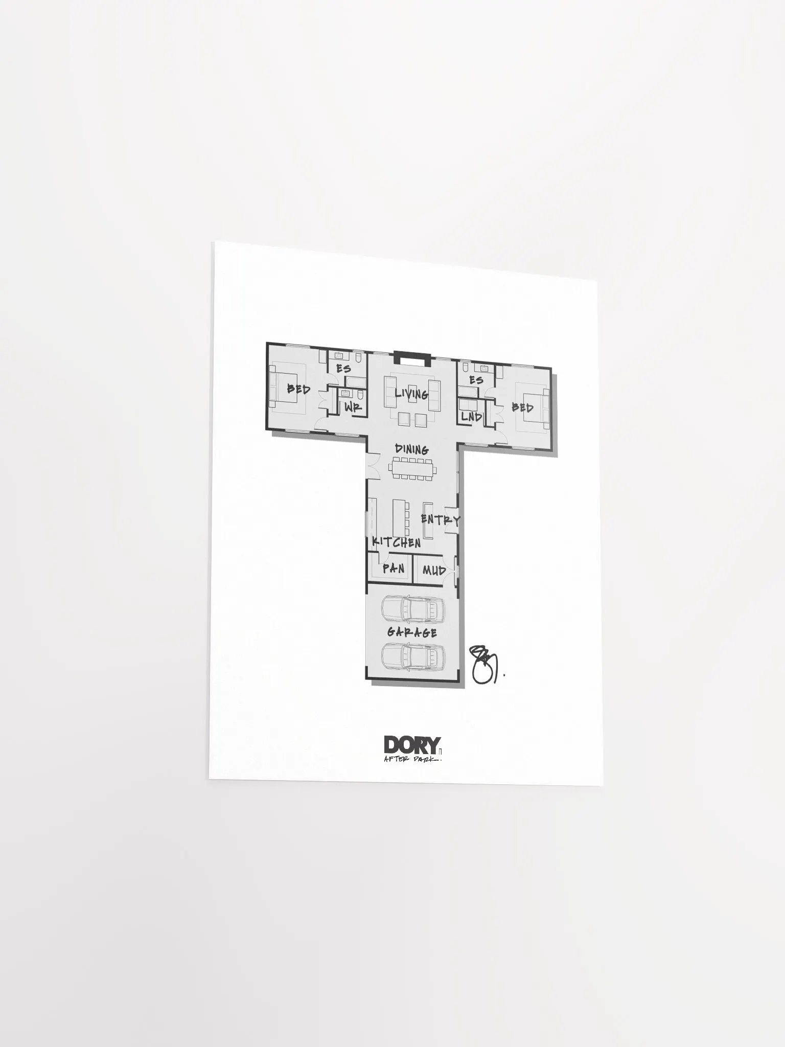 Alphabet Floor Plan Poster - T product image (3)