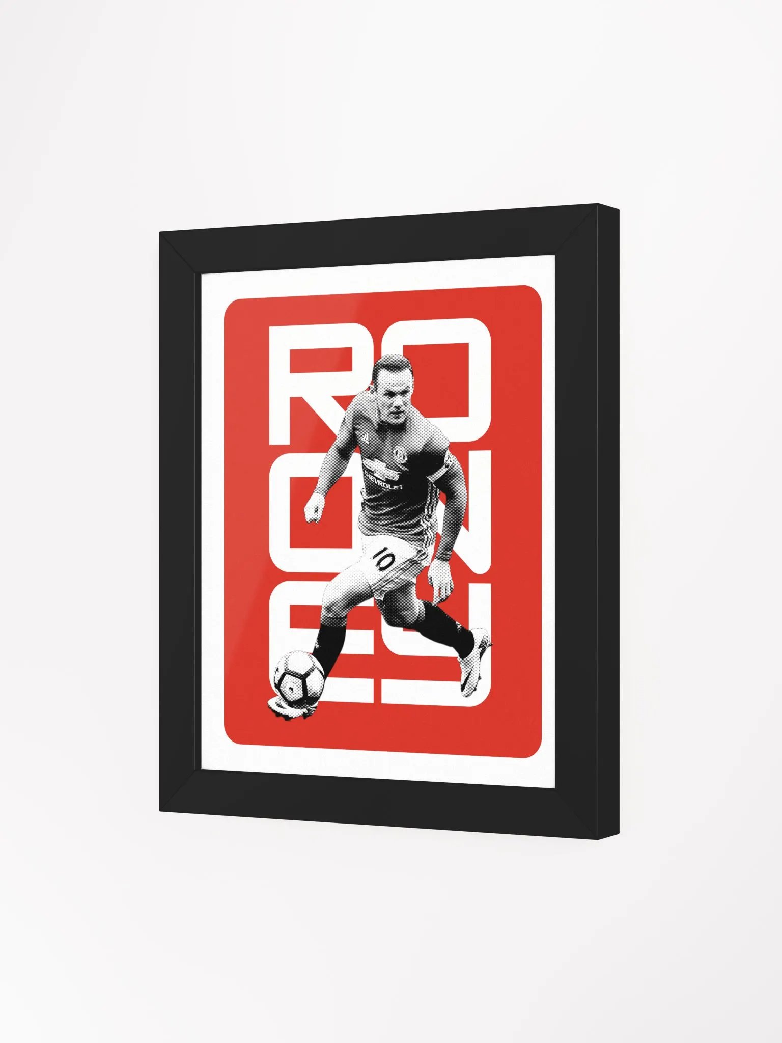 Wayne Rooney BW Manchester United Name Art Framed Print product image (4)