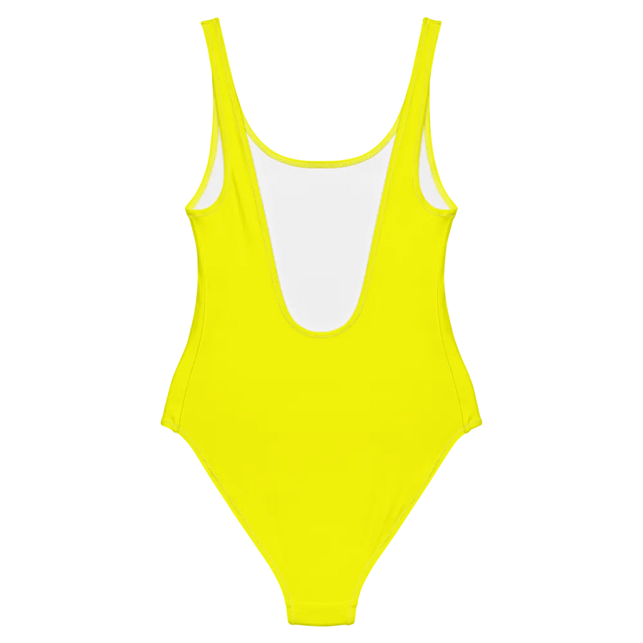 Plain Color Yellow One-Piece Swimsuit product image (7)
