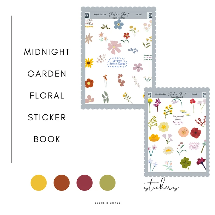 Midnight Garden Floral Decorative Sticker Bundle for Goodnotes product image (1)
