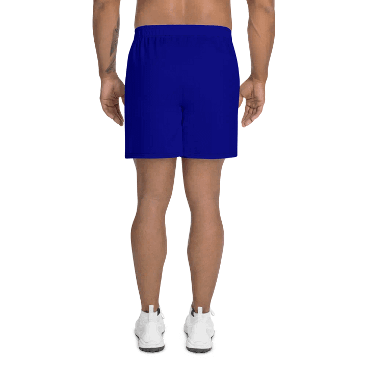 Plain Color Navy Blue Athletic Long Shorts product image (2)