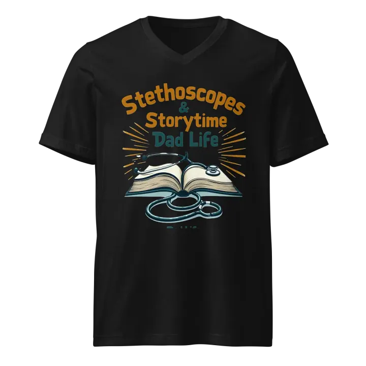 Stethoscopes & Storytime Dad Life v-neck Tee product image (1)