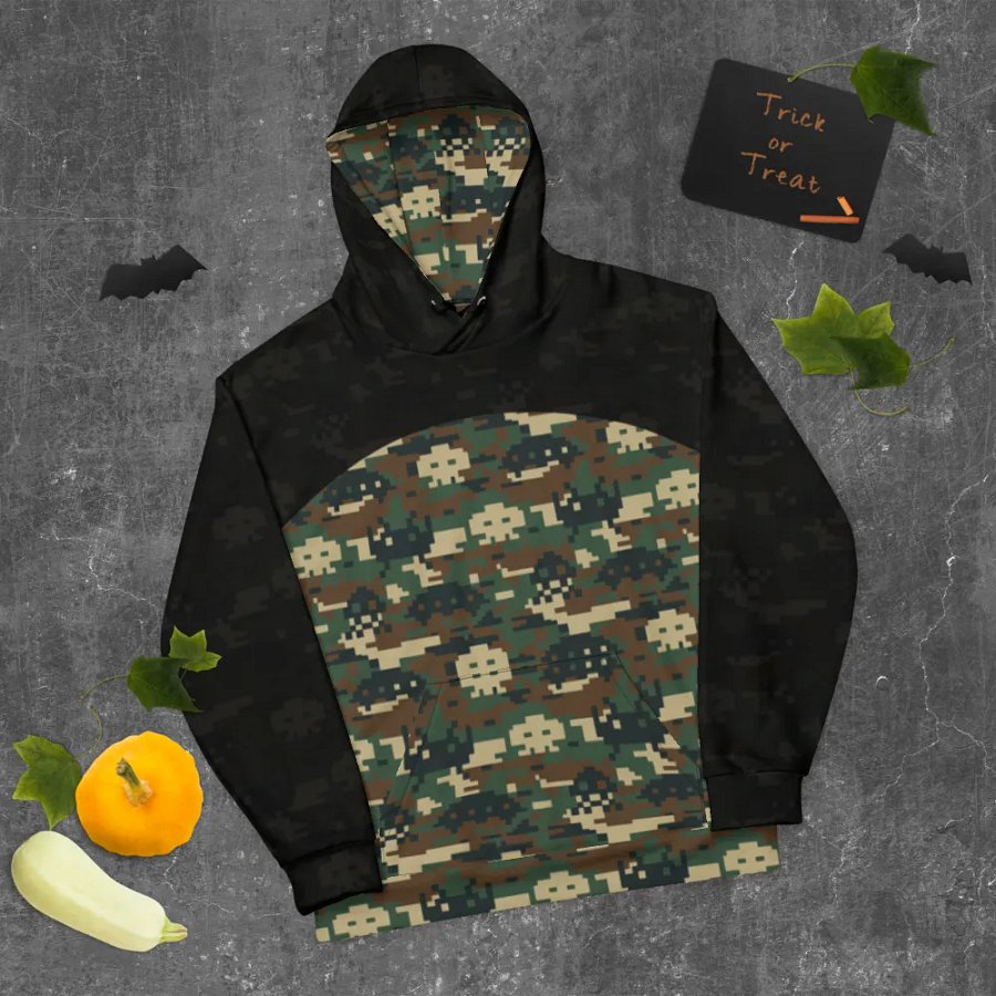 Space Invaders Camo Unisex Hoodie (Obsidian) product image (9)