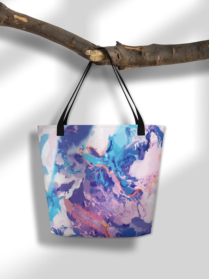 Large tote Bag "Marble Effect Pastel Blue Purple Dreamy Waves" product image (1)