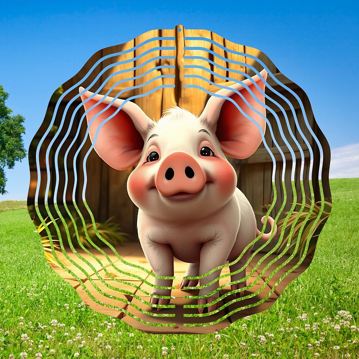 Sweet Piglet Wind Spinner Design PNG product image (1)