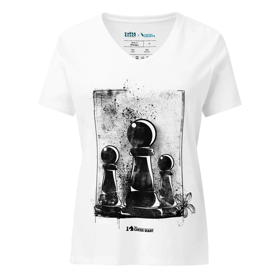 Grunge Chess: Pawn Trio women's v-neck t-shirt product image (1)