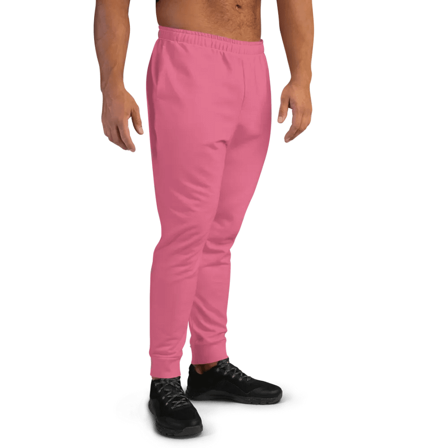 Plain Rosy Pink True Summer Recycled Polyester Premium Men's Joggers by Treasure Pie product image (11)