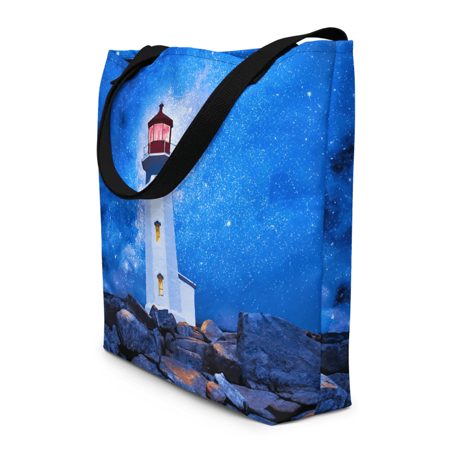Peggy's Cove Lighthouse by Night Tote Bag product image (12)