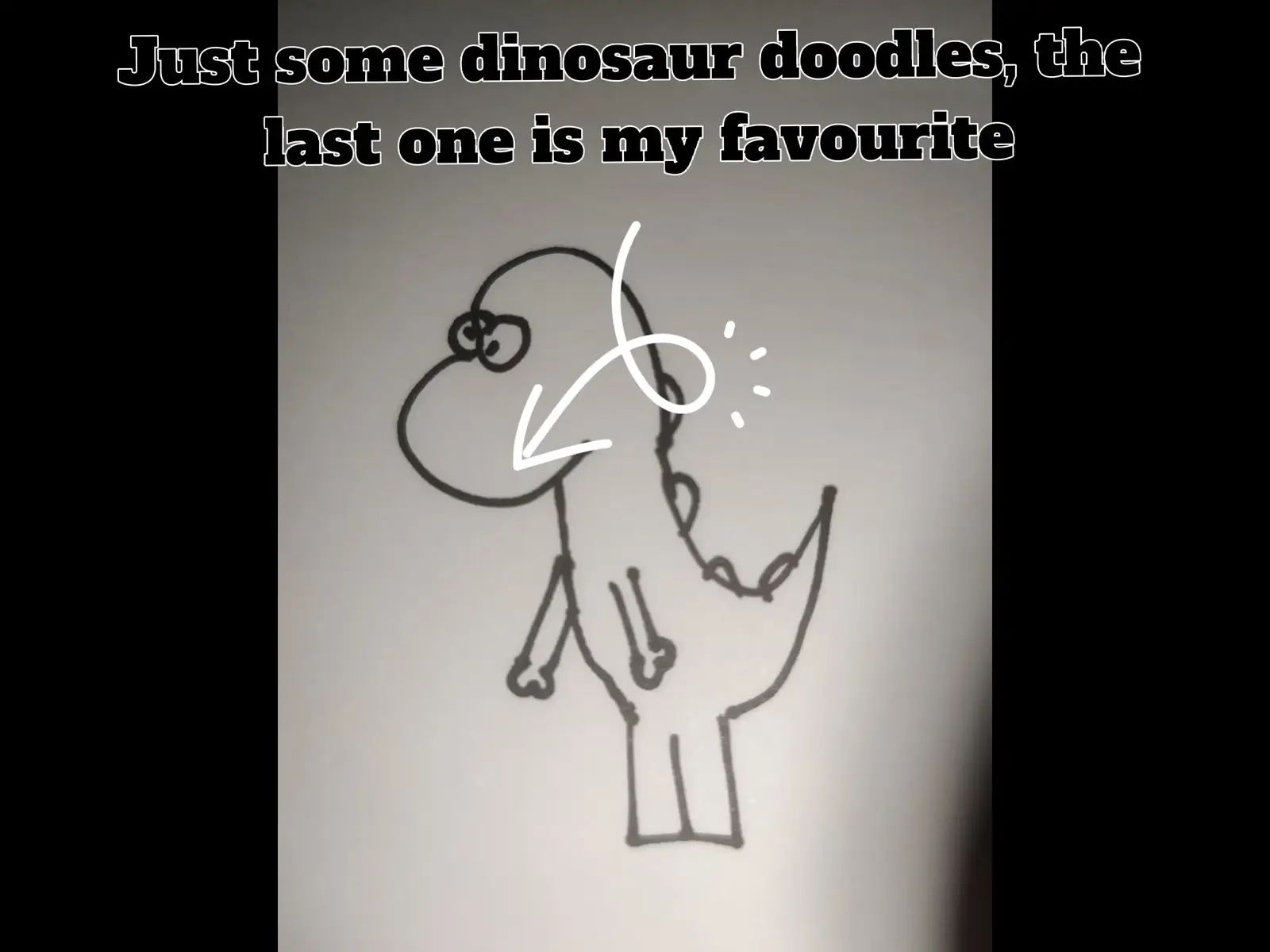 These are some dinosaur doodles I drew with a marker. Nothing special. Did you know that people who read my entire description are actually really cute? I think it's funny if you comment your favourite cat like creature in the comments to completely confuse others. Cause people don't read these days, so let's prank them. I love you  #meow #dinosaurs #drawing #fyp #OneOfUs 