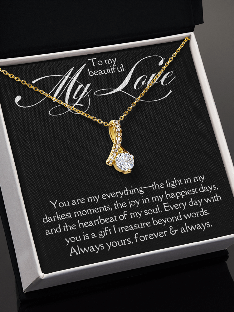 Dainty Ribbon-Shaped Pendant Necklace product image (4)