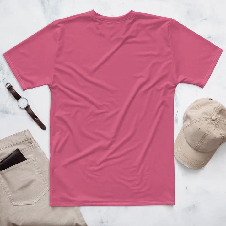Plain Rosy Blush Pink Soft Summer Men's Crewneck Polyester Heavyweight Premium T-Shirt by Treasure Pie product image (2)