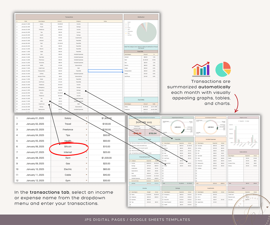 Monthly and Annual Budget Spreadsheet Template product image (4)