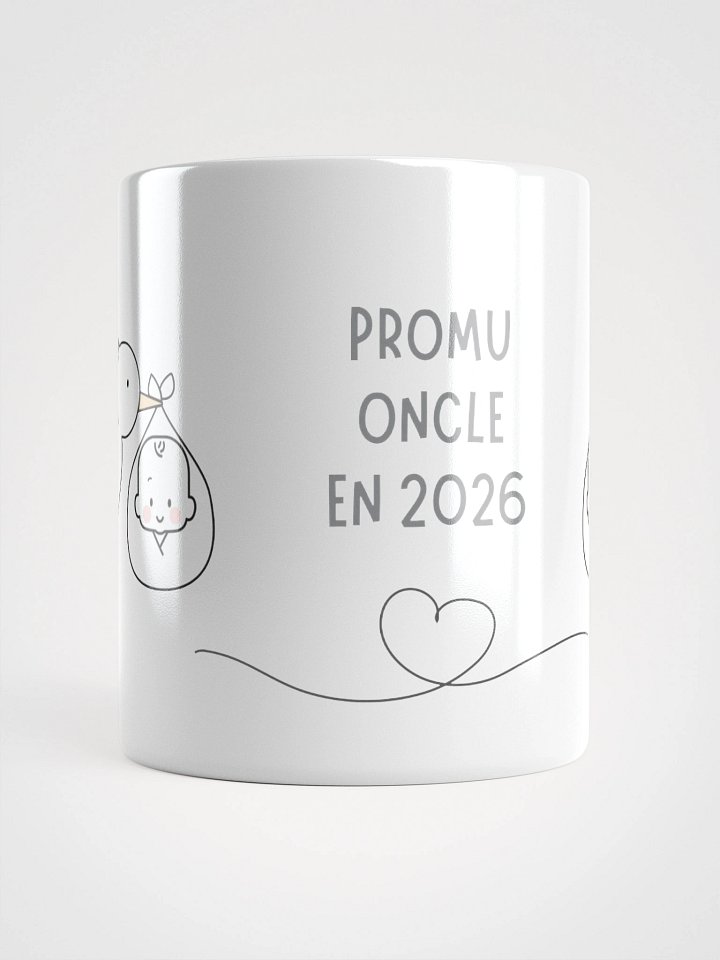 Mug Blanc - Promu Oncle en 2026 - Cigogne Annonce Naissance - Cadeau Original product image (1)