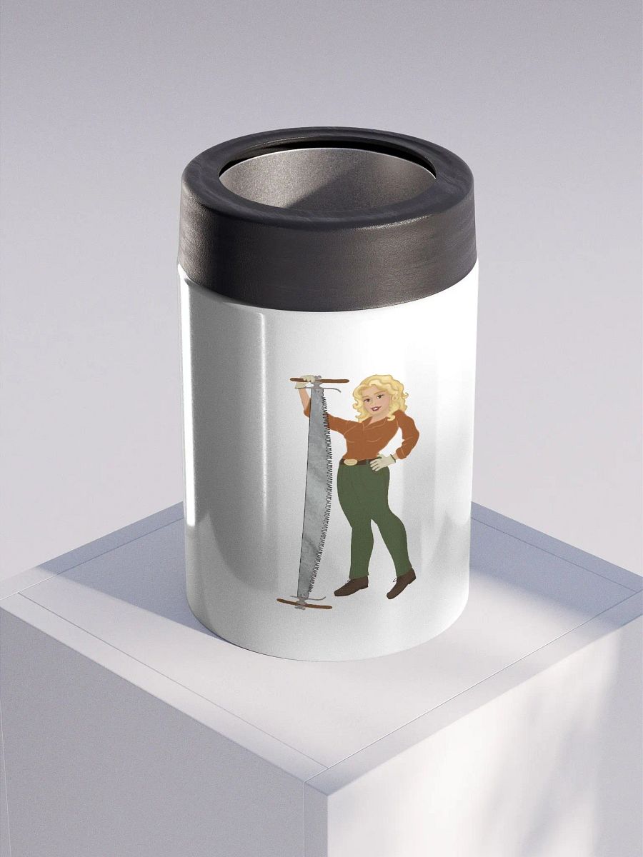 Crosscut Saw Blonde Dolly Pinup Drink Stainless Steel Koozie product image (3)