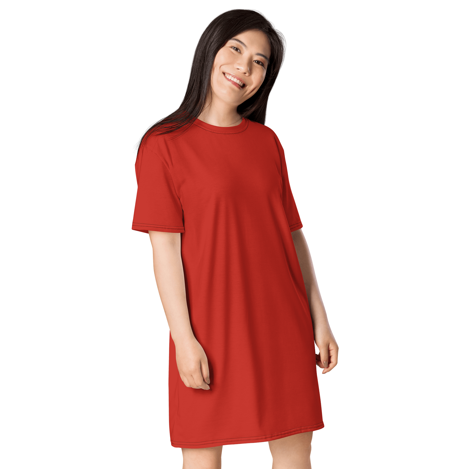 Harley Davidson Red Oversized T-Shirt Dress | Stretchy Fabric | Casual or Formal Style | Sizes 2XS-6XL | Exclusive Design product image (4)